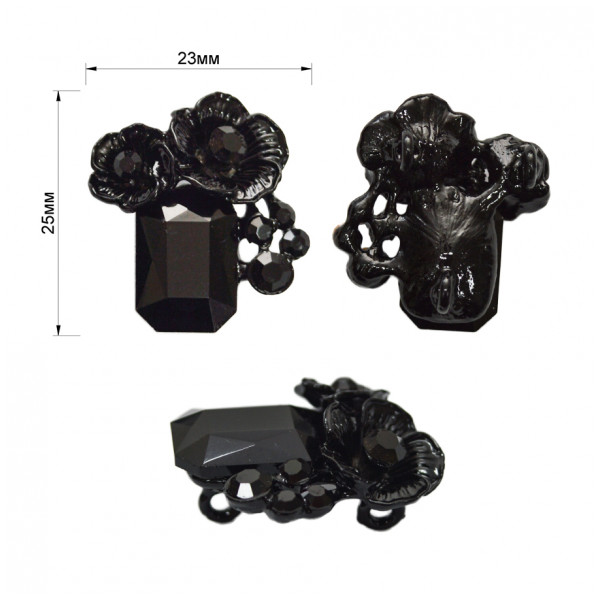 Украшение пришивное, цвет черный